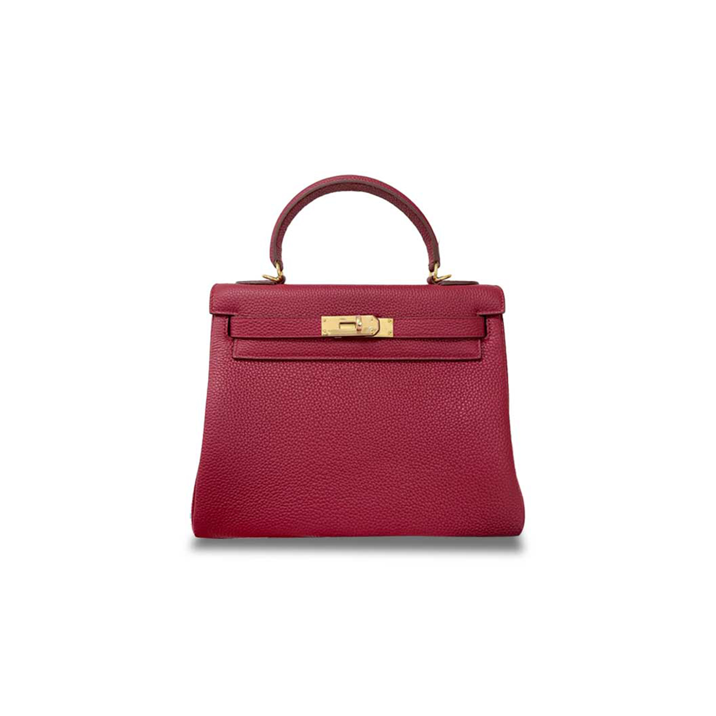 H**mes kelly 25 togo pomegranate red gold buckle (25*17*7cm)